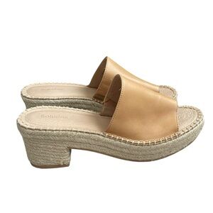 Soludos Laguna Mule Tan Leather Espadrille Sandals Women’s Size 9 Slip On
